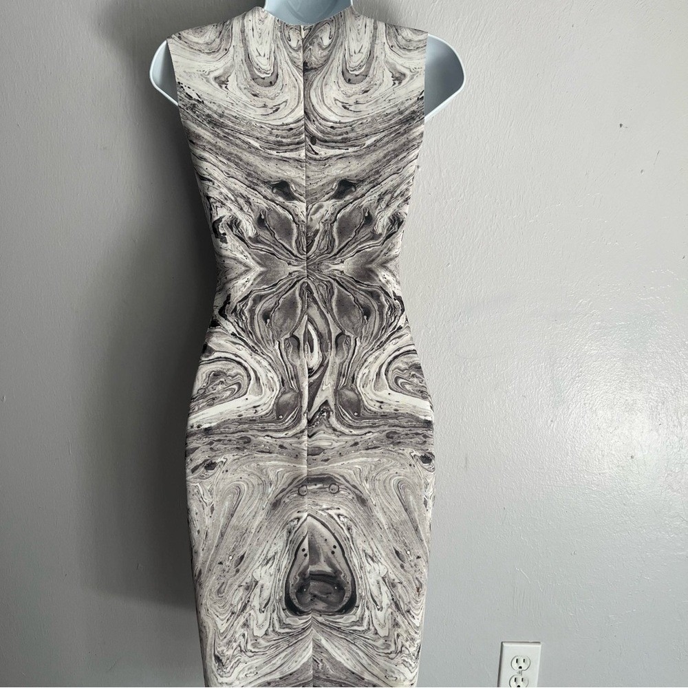 Zara Bloggers Favorite Marblee Printed Midi Scuba Dress Small - Picture 12 of 16